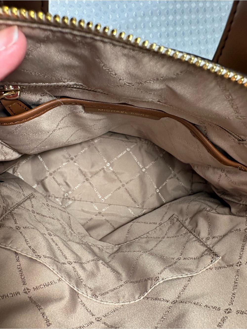 Michael Kors Cream and Tan Logo Backpack - Picture 6 of 9